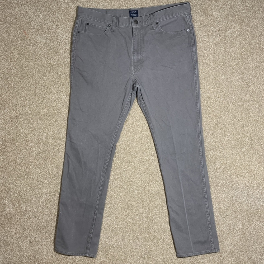J.Crew The Sutton E0324 Straight-fit Corded Cotton Pants Gray Men's 36 X 32